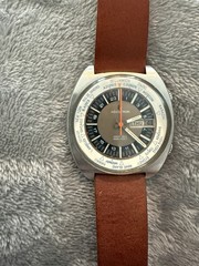 Bulova Accutron Deep Sea World Time Day/Date 666ft Auto Black Dial Leather