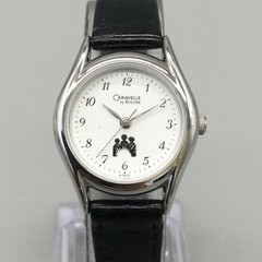 Caravelle By Bulova Womens Watch 24mm White Dial Logo Black Leather New Battery