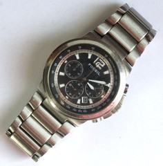Rare Fossil Arkitekt FS4137 Men’s Chronograph Stainless Steel Quartz Watch
