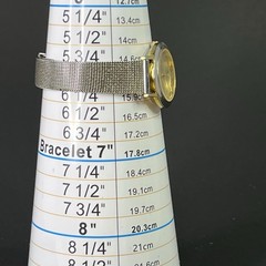 Skagen 28mm Silver Case Silver Dial Gold Hands Dot Indices SS Mesh Band, 7.25″