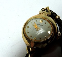 Antique Vintage Deco HAMILTON Trilby 10k Yellow Gold GF Wrist Watch Working #Z31