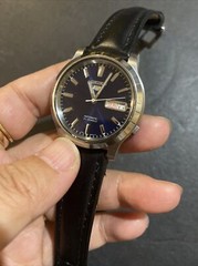 Seiko Automatic 21 Jewels Watch Blue Dial Day/Date 7S26-02J0