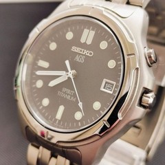 Seiko Spirit AGS Titanium Mens Watch 5M22 34mm Wrist 17cm Automatic