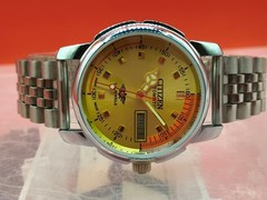 Automatic 8200 21Jewels Restored Dial Yellow DayDate Mens Japan Watch Vintage 75