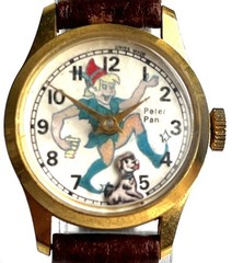Peter Pan Vintage Manual Wind Gold-Tone Leather Strap Watch Swiss Made Rare