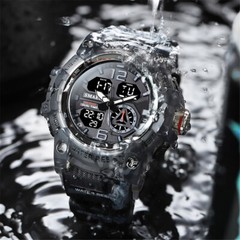 SMAEL Men’s Digital Military Watch Silicone Band LED Water Resist Wristwatch
