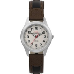 Timex Expedition 40mm White Dial Leather Strap Quartz Analog WR 50m
