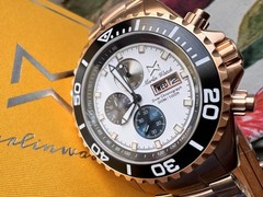 Mens Diver watch chronograph MARLINWATCH Sapphire BGW9 🐟 SCREW DOWN CROWN 👑
