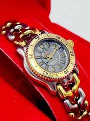 Tag Heuer Pro 200m Link Women’s Watch 24mm SWISS [N. MINT] Gray Dial Date