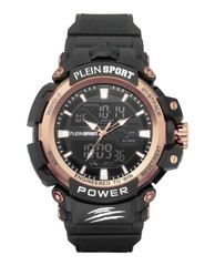 Plein Sport Mens Black 50mm Strap Fashion Watch