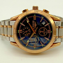 Men’s LIGE Dream Rose Gold & Silver Tone Chronograph Bracelet Watch, 41mm, Date