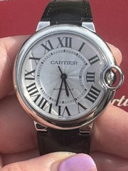Cartier Ballon Bleu W69017Z4 36mm Stainless Steel Automatic Watch Black Strap