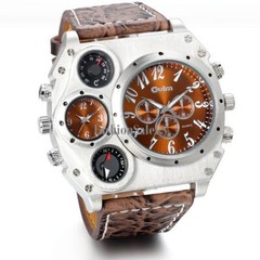 Hot Men’s Luxury Quartz Sport Military Leather Band Stainless Steel Wrist Watch
