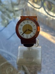 Vintage 1990 Pop Swatch DILE PWC104 Working Orange Brown Swiss Watch