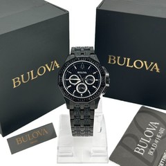 Bulova Octova Crystal 98c134 Mens Quartz Black Stainless Steel Gemmed Dial 41mm