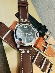 Men’s Stainless Panerai Luminor Marina PAM 164 44mm Black Dial ~ 3 Extra Bands