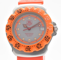Vintage [N MINT] TAG Heuer Formula 1 WA1213 34mm Orange Gray Dial Quartz Watch