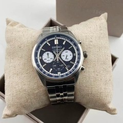 New Seiko Essentials SSB427 Blue Dial Stainless Steel Men’s Quartz Watch 41.5mm