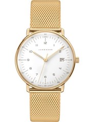 Junghans Max Bill Damen Quartz 32.7mm White Dial Gold Watch 47/7452.46
