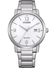 CITIZEN Men Analog Eco-Drive Casual Watch Classic Dress White Dial Waterproof Ro