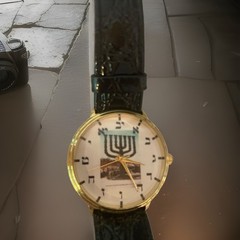 Finesse Men’s Watch Quartz Hebrew Dial Black Leather Band