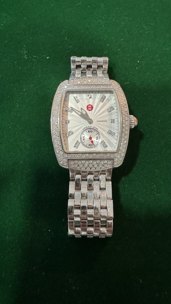 Authentic Michele Urban Mini Diamond Watch MW02A01A1294A2 0.74CT 136 Diamonds