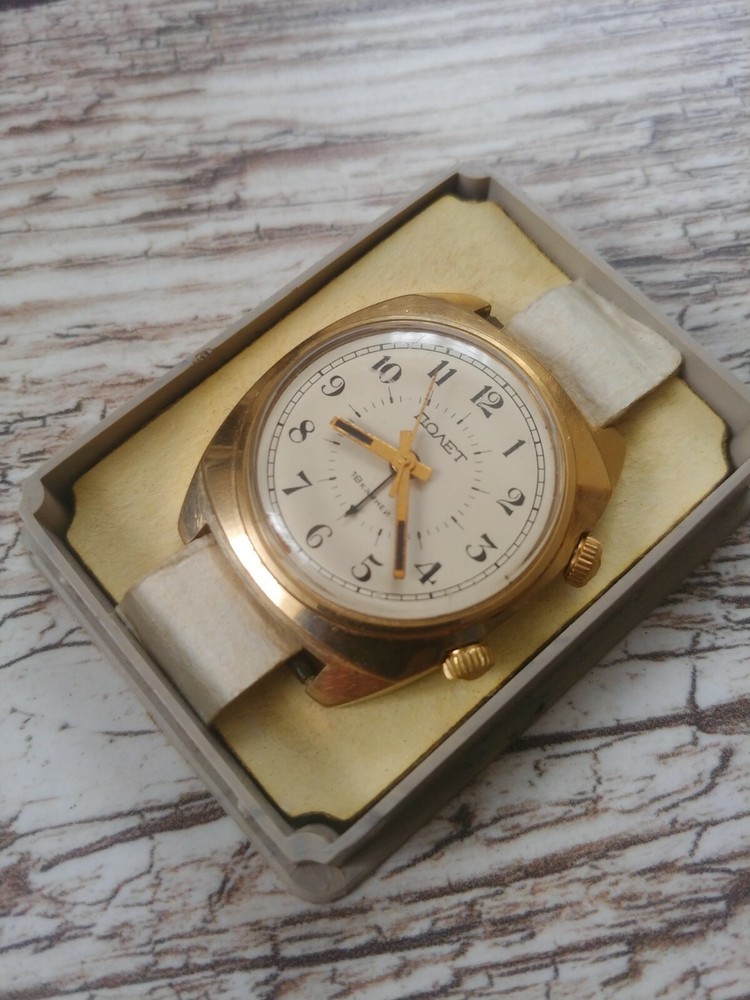 Poljot signal alarm mechanical wrist watch 18 jewel 2612 SU USSR rare