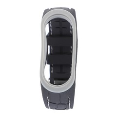 1Pcs Stylish Grey Silicone Band Strap with Double Row Metal Buckle