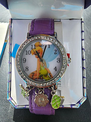 Disney Tinker Bell Women’s Quartz Analog Watch Purple Faux Leather Band w/ Box