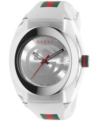 New Gucci Sync XXL 46mm YA137102 White Rubber Band White Dial Unisex Watch