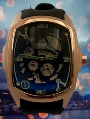 Beautiful Corum Skeleton Black Dial Rubber Strap Automatic Refurbished Watch