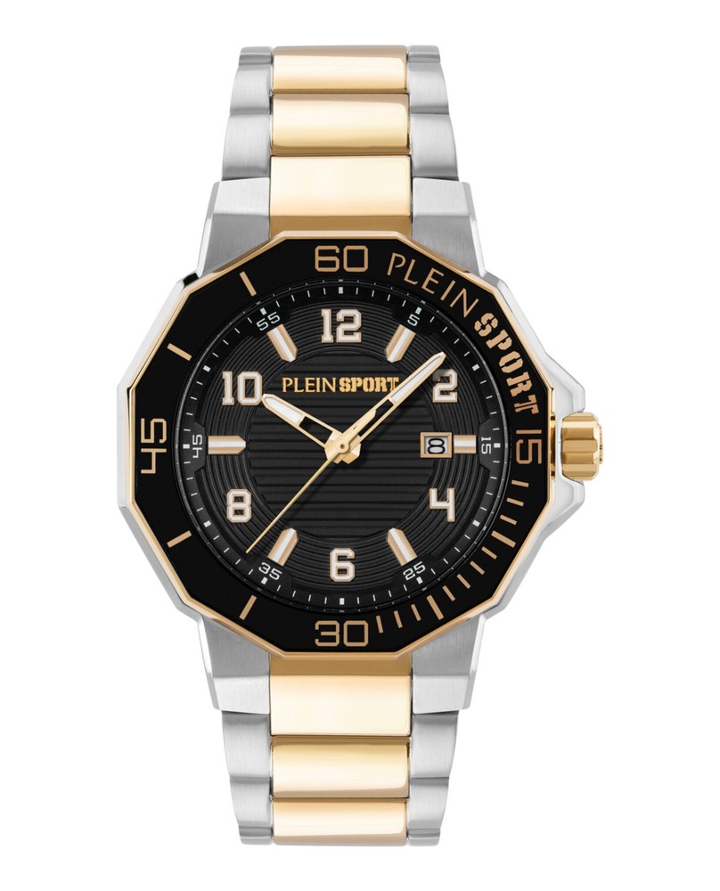 Plein Sport Mens Two Tone 44mm Bracelet Fashion Watch