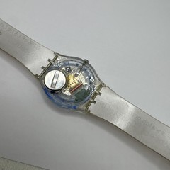 Swatch Watch – Cyber Commander, SKK114 Translucent Band Swatch com NEW BATTERY