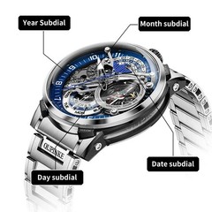 Automatic Mechanical Watch Waterproof Luxury Dial Men’s Men Strap