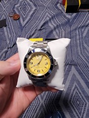 INVICTA 49345 40mm Lemon Yellow Dial Steel Men’s Watch Open Box Fast Shipping