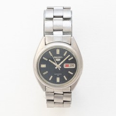 Vintage Seiko 5 Automatic 7009-8210 Dark Blue Dial Day Date Men’s Watch 17J