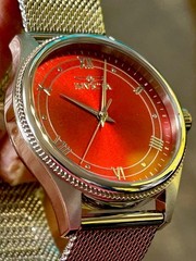 Invicta Celestial, Red, 36mm, SS, WR 50m, 8” Adj. Mesh, New/Box/3yrWnty (48488)