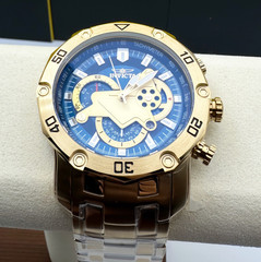 NWT INVICTA Men’s PRO Scuba DIVER 3.0 Chronograph Gold Tone SS Bracelet Watch