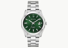 Bulova Mens Surveyor Green Dial Stainless Steel Watch 96B429
