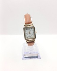 Vintage Carriage by Timex Ladies Watch Rectangular Tank Silver Gold Tone Leather