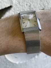 Vintage Juvenia Watch AMÉRICAINE Gondolo Intigrated Bracelet Mid Century Modern