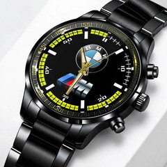 B.M.W M Logo Supper Car Black Stainless Steel Watch
