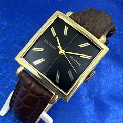 Vintage 1960’s Man’s BENRUS Sir George Stunning Black Dial Serviced & WARRANTY