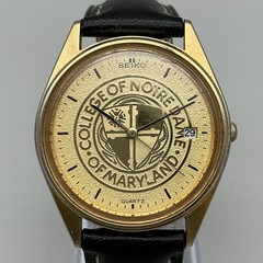 Vintage Seiko Unisex Watch 33mm Gold College Notre Dame MD 5Y22-7009 New Battery