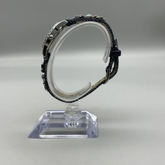 Avon Women Watch 20mm Silver Tone Blue Denim Band Blue Stone Accents New Battery