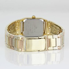 14k Tri-color Gold CZ Cubic Zirconia Geneve Classic Ladies Watch