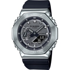 Casio G-Shock Carbon Square Silver Metal Black Men’s Watch GM-2100-1A
