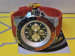 Invicta Aviator Skyshock Men’s Watch 50mm Orange & Black with Black DIal NEW