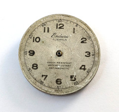 Vintage ENDURA 7 Jewels Military Style 24mm Swiss Watch Movement PARTS or REPAIR