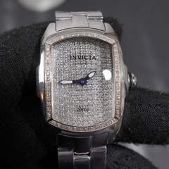 invicta 200+ faceted diamond pave iced lupah watch 2823 29mm 100m new battery